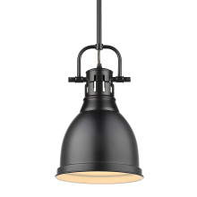 Golden 3604-S BLK-BLK - Yep by Golden Lighting Duncan 1-light 9in Rod Hung Pendant in Matte Black